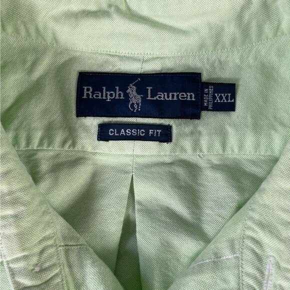 Ralph Lauren Green Button Up Shirt Men's XXL Classic Fit Horse Logo Long Sleeve - Picture 4 of 8